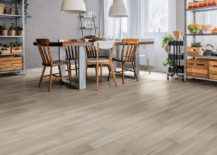 bamboo flooring in dining space