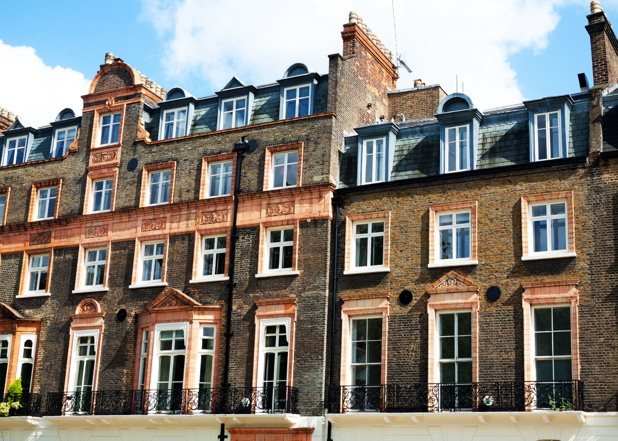 exterior of rowhouses