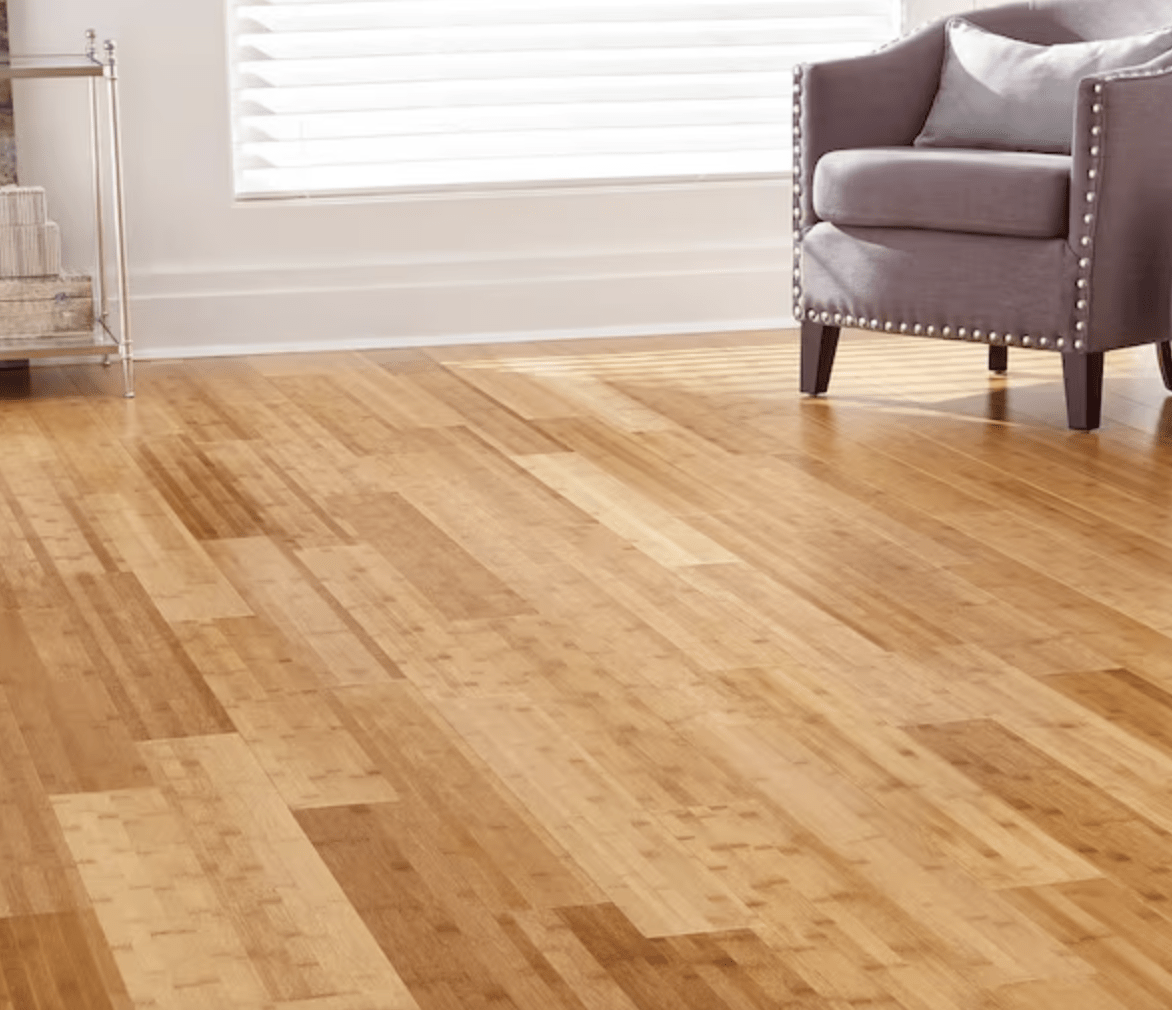 bamboo flooring with chair in background